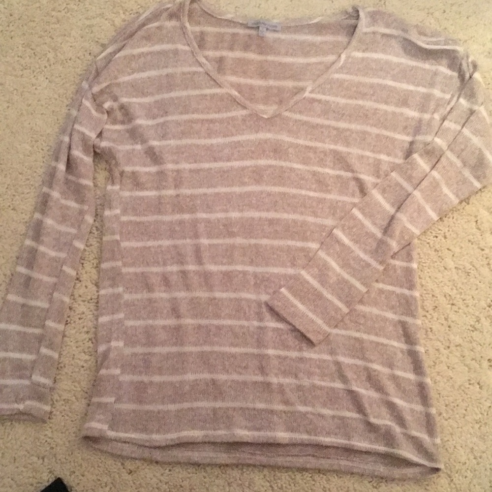 Tan and white sweater